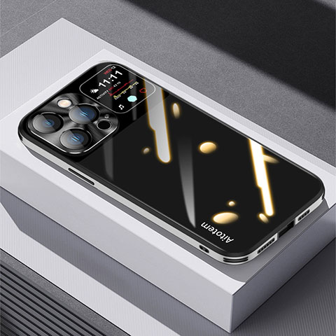 Carcasa Bumper Funda Silicona Espejo AT1 para Apple iPhone 13 Pro Negro