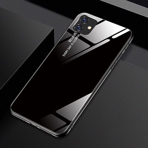 Carcasa Bumper Funda Silicona Espejo Gradiente Arco iris H01 para Apple iPhone 11 Negro