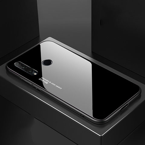 Carcasa Bumper Funda Silicona Espejo Gradiente Arco iris H01 para Huawei Honor 20E Negro