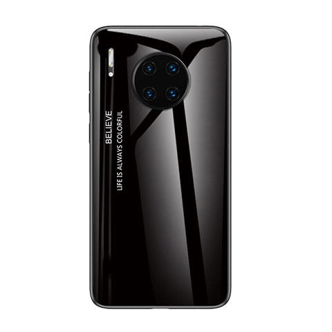 Carcasa Bumper Funda Silicona Espejo Gradiente Arco iris H01 para Huawei Mate 30 Pro Negro