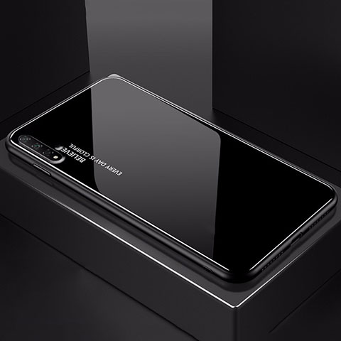 Carcasa Bumper Funda Silicona Espejo Gradiente Arco iris H01 para Huawei Nova 5T Negro