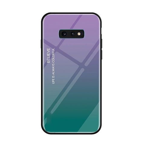 Carcasa Bumper Funda Silicona Espejo Gradiente Arco iris H01 para Samsung Galaxy S10e Morado