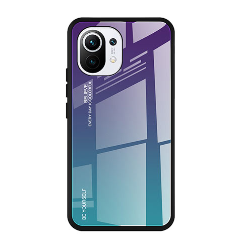 Carcasa Bumper Funda Silicona Espejo Gradiente Arco iris H01 para Xiaomi Mi 11 5G Multicolor