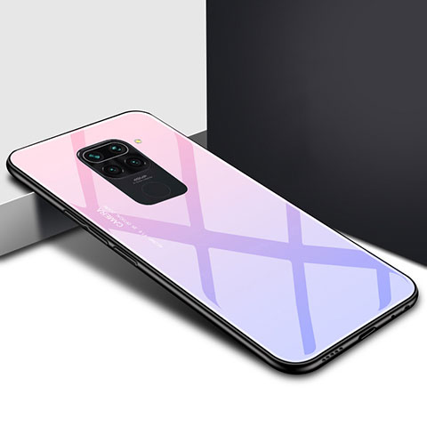 Carcasa Bumper Funda Silicona Espejo Gradiente Arco iris H01 para Xiaomi Redmi Note 9 Morado