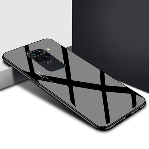 Carcasa Bumper Funda Silicona Espejo Gradiente Arco iris H01 para Xiaomi Redmi Note 9 Negro