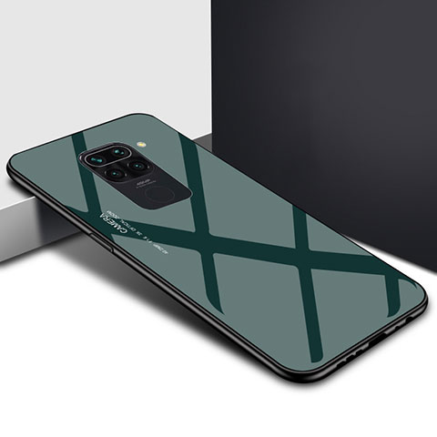 Carcasa Bumper Funda Silicona Espejo Gradiente Arco iris H01 para Xiaomi Redmi Note 9 Verde