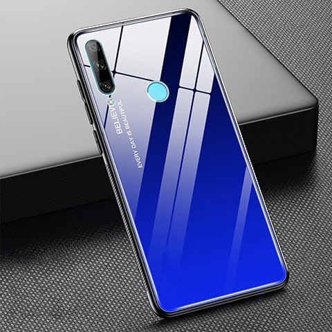 Carcasa Bumper Funda Silicona Espejo Gradiente Arco iris H02 para Huawei Honor 20 Lite Azul