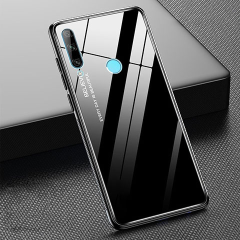 Carcasa Bumper Funda Silicona Espejo Gradiente Arco iris H02 para Huawei Honor 20 Lite Negro