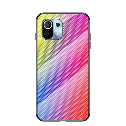 Carcasa Bumper Funda Silicona Espejo Gradiente Arco iris H03 para Xiaomi Mi 11 5G Vistoso