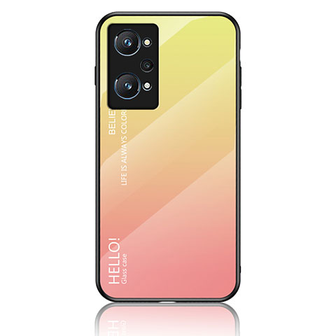 Carcasa Bumper Funda Silicona Espejo Gradiente Arco iris LS1 para Realme GT Neo 3T 5G Amarillo