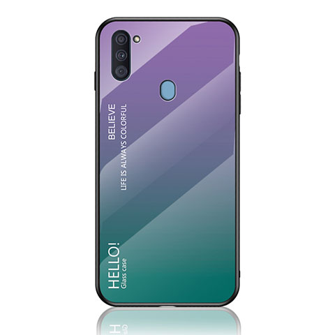 Carcasa Bumper Funda Silicona Espejo Gradiente Arco iris LS1 para Samsung Galaxy A11 Multicolor