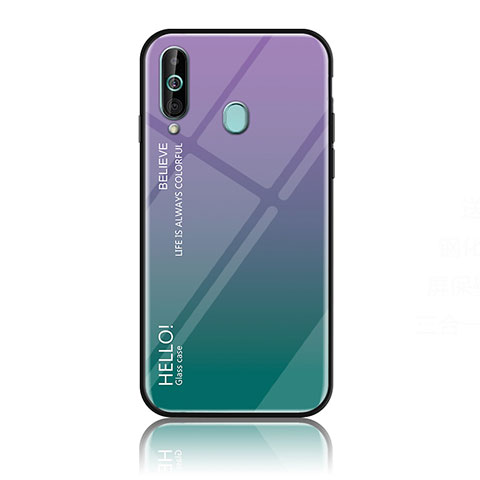 Carcasa Bumper Funda Silicona Espejo Gradiente Arco iris LS1 para Samsung Galaxy A60 Multicolor