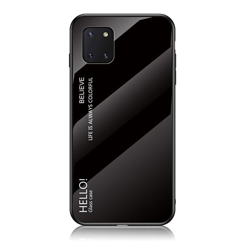 Carcasa Bumper Funda Silicona Espejo Gradiente Arco iris LS1 para Samsung Galaxy A81 Negro