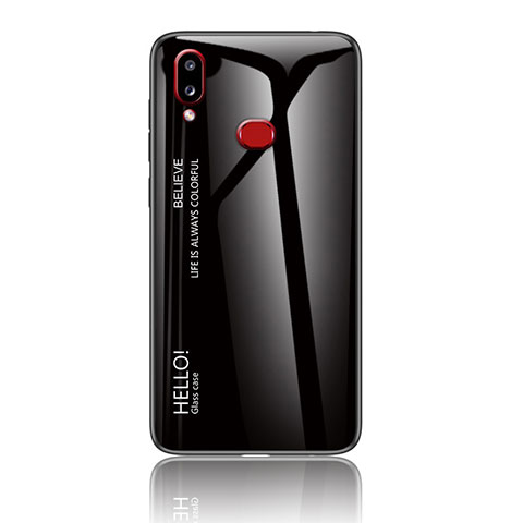Carcasa Bumper Funda Silicona Espejo Gradiente Arco iris LS1 para Samsung Galaxy M01s Negro