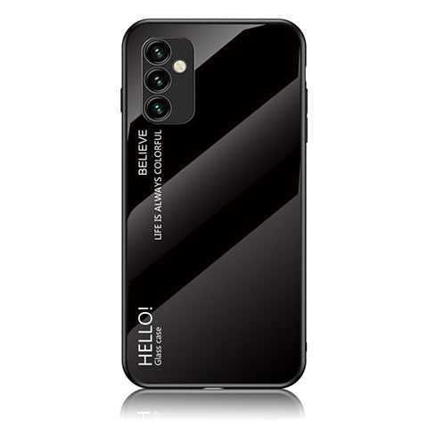 Carcasa Bumper Funda Silicona Espejo Gradiente Arco iris LS1 para Samsung Galaxy M23 5G Negro