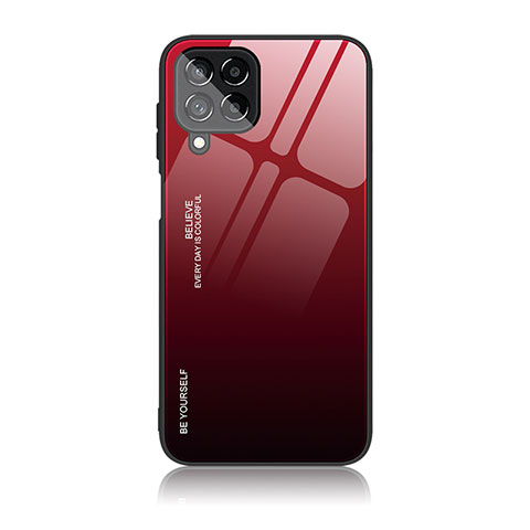 Carcasa Bumper Funda Silicona Espejo Gradiente Arco iris LS1 para Samsung Galaxy M33 5G Rojo