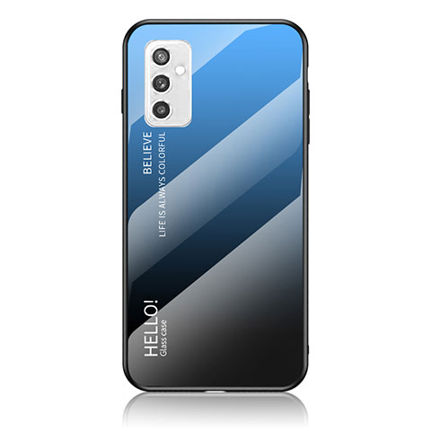 Carcasa Bumper Funda Silicona Espejo Gradiente Arco iris LS1 para Samsung Galaxy M52 5G Azul
