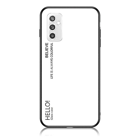 Carcasa Bumper Funda Silicona Espejo Gradiente Arco iris LS1 para Samsung Galaxy M52 5G Blanco