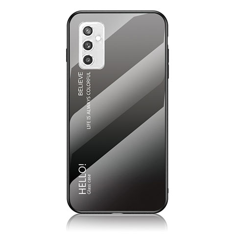 Carcasa Bumper Funda Silicona Espejo Gradiente Arco iris LS1 para Samsung Galaxy M52 5G Gris Oscuro