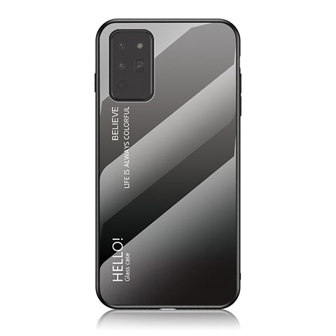 Carcasa Bumper Funda Silicona Espejo Gradiente Arco iris LS1 para Samsung Galaxy Note 20 5G Gris Oscuro