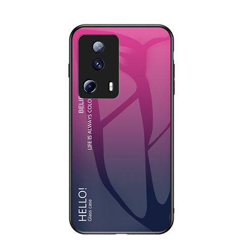 Carcasa Bumper Funda Silicona Espejo Gradiente Arco iris LS1 para Xiaomi Mi 13 Lite 5G Rosa Roja