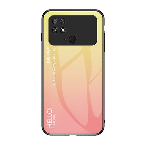 Carcasa Bumper Funda Silicona Espejo Gradiente Arco iris LS1 para Xiaomi Poco C40 Amarillo