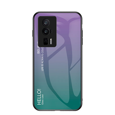 Carcasa Bumper Funda Silicona Espejo Gradiente Arco iris LS1 para Xiaomi Poco F5 Pro 5G Multicolor
