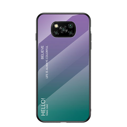 Carcasa Bumper Funda Silicona Espejo Gradiente Arco iris LS1 para Xiaomi Poco X3 NFC Multicolor