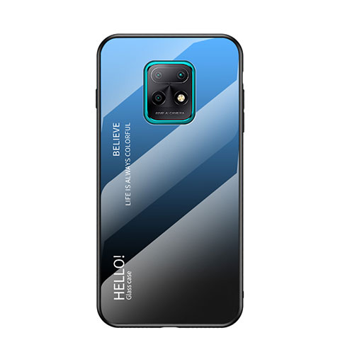 Carcasa Bumper Funda Silicona Espejo Gradiente Arco iris LS1 para Xiaomi Redmi 10X 5G Azul
