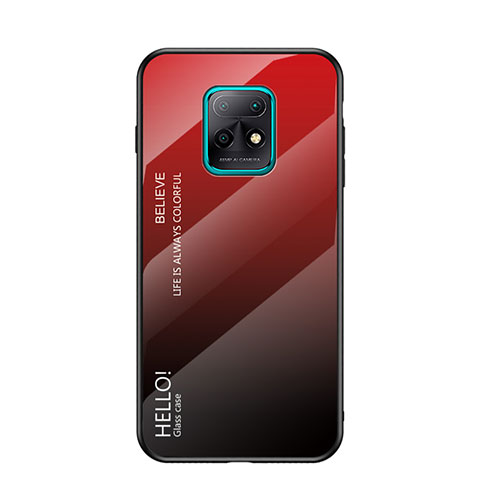 Carcasa Bumper Funda Silicona Espejo Gradiente Arco iris LS1 para Xiaomi Redmi 10X 5G Rojo