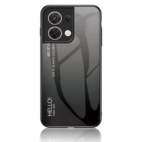 Carcasa Bumper Funda Silicona Espejo Gradiente Arco iris LS1 para Xiaomi Redmi Note 13 Pro 5G Gris Oscuro