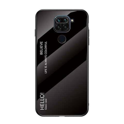 Carcasa Bumper Funda Silicona Espejo Gradiente Arco iris LS1 para Xiaomi Redmi Note 9 Negro