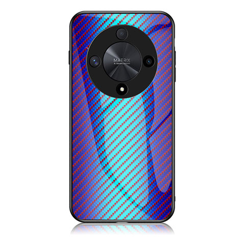 Carcasa Bumper Funda Silicona Espejo Gradiente Arco iris LS2 para Huawei Honor X9b 5G Azul
