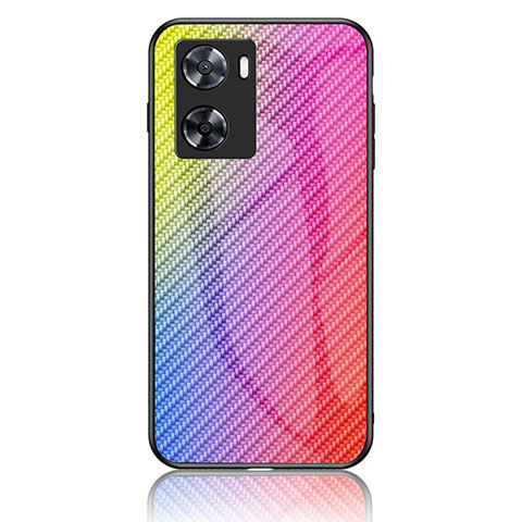 Carcasa Bumper Funda Silicona Espejo Gradiente Arco iris LS2 para OnePlus Nord N20 SE Rosa