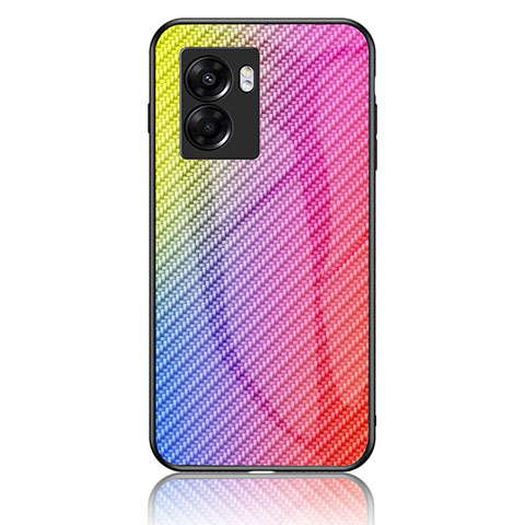 Carcasa Bumper Funda Silicona Espejo Gradiente Arco iris LS2 para OnePlus Nord N300 5G Rosa