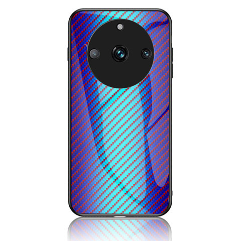 Carcasa Bumper Funda Silicona Espejo Gradiente Arco iris LS2 para Realme 11 Pro+ Plus 5G Azul