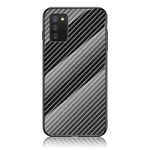 Carcasa Bumper Funda Silicona Espejo Gradiente Arco iris LS2 para Samsung Galaxy A02s Negro