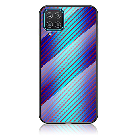 Carcasa Bumper Funda Silicona Espejo Gradiente Arco iris LS2 para Samsung Galaxy A12 5G Azul
