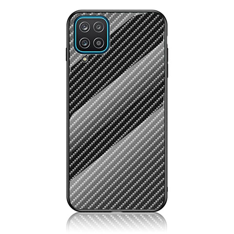 Carcasa Bumper Funda Silicona Espejo Gradiente Arco iris LS2 para Samsung Galaxy A12 Nacho Negro