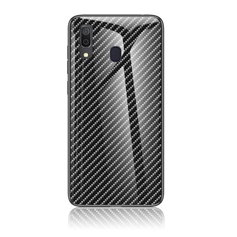 Carcasa Bumper Funda Silicona Espejo Gradiente Arco iris LS2 para Samsung Galaxy A20 Negro