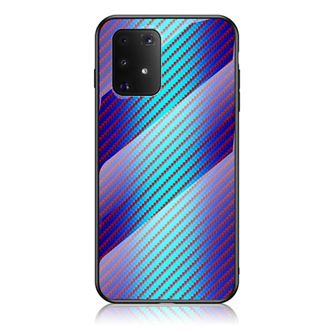 Carcasa Bumper Funda Silicona Espejo Gradiente Arco iris LS2 para Samsung Galaxy A91 Azul