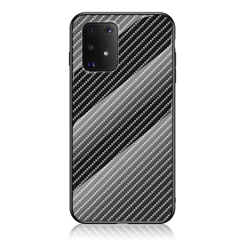 Carcasa Bumper Funda Silicona Espejo Gradiente Arco iris LS2 para Samsung Galaxy A91 Negro
