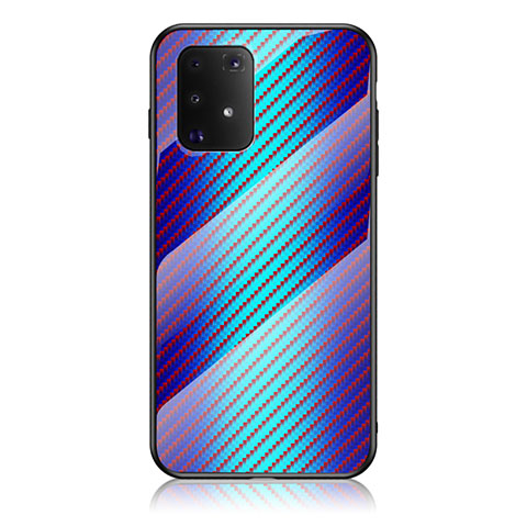 Carcasa Bumper Funda Silicona Espejo Gradiente Arco iris LS2 para Samsung Galaxy M80S Azul