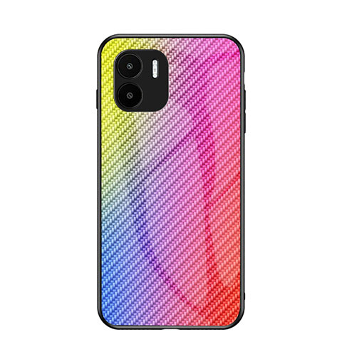 Carcasa Bumper Funda Silicona Espejo Gradiente Arco iris LS2 para Xiaomi Redmi A2 Rosa