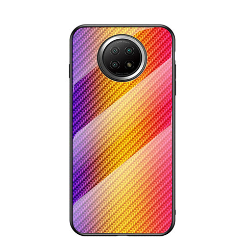 Carcasa Bumper Funda Silicona Espejo Gradiente Arco iris LS2 para Xiaomi Redmi Note 9T 5G Naranja