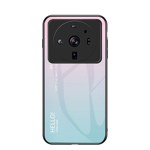 Carcasa Bumper Funda Silicona Espejo Gradiente Arco iris M01 para Xiaomi Mi 12 Ultra 5G Rosa