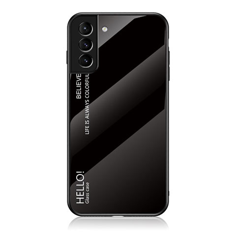 Carcasa Bumper Funda Silicona Espejo Gradiente Arco iris M02 para Samsung Galaxy S22 5G Negro