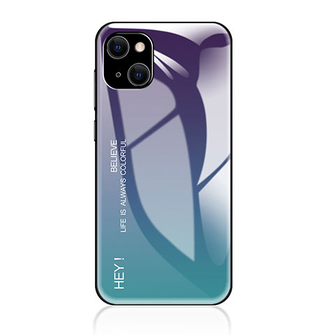 Carcasa Bumper Funda Silicona Espejo Gradiente Arco iris para Apple iPhone 13 Morado