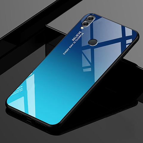 Carcasa Bumper Funda Silicona Espejo Gradiente Arco iris para Huawei Enjoy Max Azul