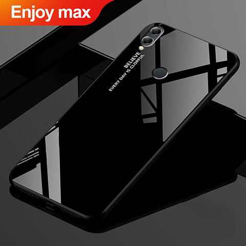 Carcasa Bumper Funda Silicona Espejo Gradiente Arco iris para Huawei Enjoy Max Negro